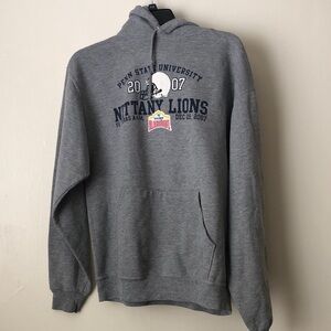 Jerzees Penn State Nittany Lions Gray Hooded Sweatshirt Medium